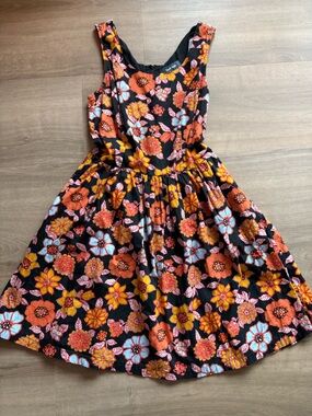 Modcloth Retro Floral Midi Dress with Pockets